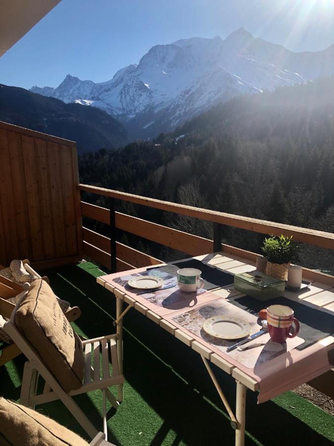Studio Turquoise Quartier Grattague Vue Montblanc 圣热尔韦莱班 外观 照片