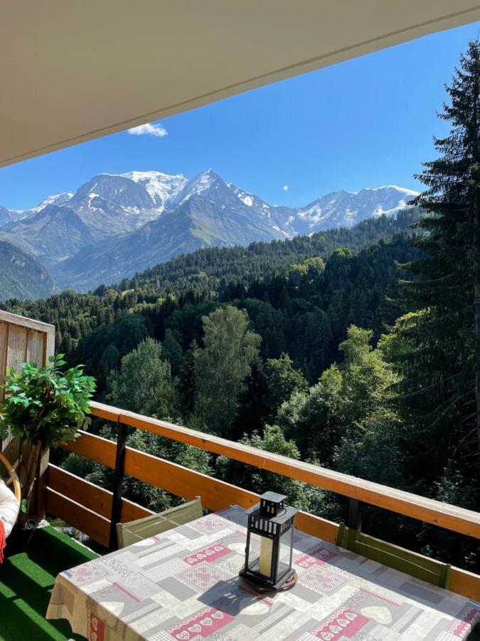 Studio Turquoise Quartier Grattague Vue Montblanc 圣热尔韦莱班 外观 照片