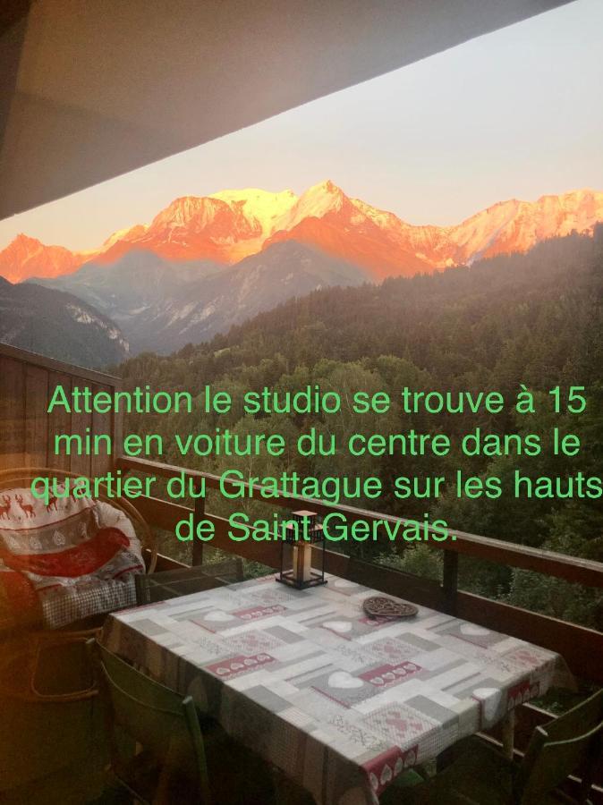 Studio Turquoise Quartier Grattague Vue Montblanc 圣热尔韦莱班 外观 照片
